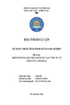 Thảo luận nhóm tmu phân tích kinh tế doanh nghiệp đề tài phân tích doanh thu bán hàng tại công ty cổ phần sữa vinamilk