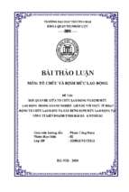 Thảo luận nhóm mối quan hệ giữa tổ chức lao động và định mức lao động trong doanh nghiệp. liên hệ với thực tế hoạt động tổ chức lao động và xây dựng định mức lao động tại công ty liên doanh tnhh hải hà kotobuki