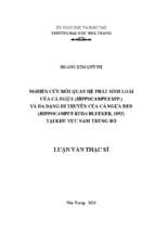 Nghiên cứu mối quan hệ phát sinh loài của cá ngựa (hippocampus spp) và đa dạng di truyền của cá ngựa đen (hippocampus kuda blleeker, 1852) tại khu vực nam trung bộ