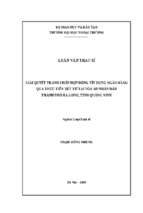 Giải quyết tranh chấp hợp đồng tín dụng ngân hàng qua thực tiễn xét xử tại tòa án nhân dân thành phố hạ long, tỉnh quảng ninh