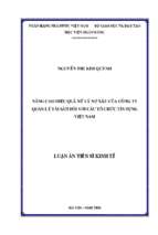 Nâng cao hiệu quả xử lý nợ xấu của công ty quản lý tài sản đối với các tổ chức tín dụng việt nam