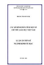 Các mô hình phân tích một số chỉ tiêu giáo dục việt nam