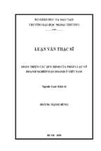 Hoàn thiện các quy định của pháp luật về doanh nghiệp dân doanh ở việt nam