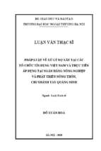 Pháp luật về xử lý nợ xấu tại các tổ chức tín dụng việt nam và thực tiễn áp dụng tại ngân hàng nông nghiệp và phát triển nông thôn, chi nhánh tây quảng ninh