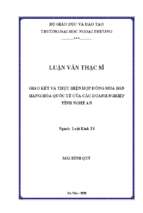 Giao kết và thực hiện hợp đồng mua bán hàng hóa quốc tế của các doanh nghiệp tỉnh nghệ an