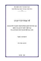 Giải quyết tranh chấp kinh doanh thương mại bằng tòa án từ thực tiễn tại tòa án nhân dân thành phố hạ long