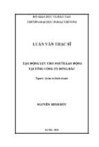 Tạo động lực cho người lao động tại tổng công ty đông bắc