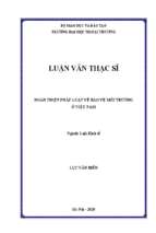 Hoàn thiện pháp luật bảo vệ môi trường ở việt nam