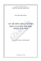 Các hệ thức liên quan đến điểm và đường đặc biệt trong tam giác