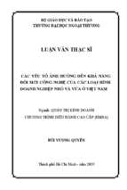 Luận văn thạc sĩ ảnh hưởng của các loại hình doanh nghiệp đến khả năng đmcn trường hợp dnnvv việt nam