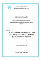 Các yếu tố ảnh hưởng đến quyết định lựa chọn quán cà phê của sinh viên tại thành phố hồ chí minh