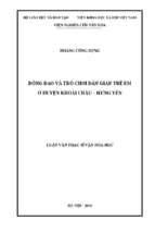 Luận văn thạc sĩ văn hóa học đồng dao và trò chơi dân gian trẻ em ở huyện khoái châu – hưng yên