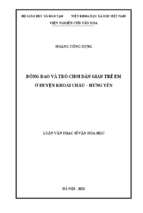 Luận văn thạc sĩ văn hóa học đồng dao và trò chơi dân gian trẻ em ở huyện khoái châu – hưng yên
