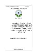 Nghiên cứu các yếu tố ảnh hưởng đến hiệu quả chống kết tập tiểu cầu của clopidohrel trong điều trị hội chứng mạch vành cấp