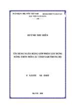 Tín dụng ngân hàng góp phần xây dựng nông thôn mới các tỉnh nam trung bộ