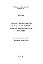 Tổng hợp và nghiên cứu tính chất quang của vật liệu na3alf6 mn4+ bằng phương pháp thủy nhiệt (kltn   k41)
