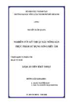 Nghiên cứu kỹ thuật sấy nông sản thực phẩm sử dụng sóng siêu âm