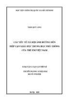 Các yếu tố xã hội ảnh hưởng đến tiếp cận giáo dục trung học phổ thông của trẻ em việt nam tt