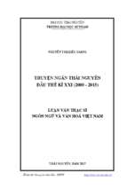 Luận văn truyện ngắn thái nguyên đầu thế kỉ xxi (2000   2015)