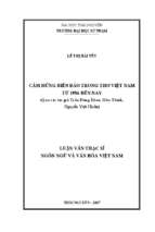 Luận văn cảm hứng biển đảo trong thơ việt nam từ 1986 đến nay