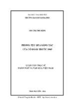 Luận văn phong tục qua sáng tác của tô hoài trước 1945