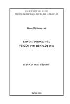 Tạp chí phong hóa từ năm 1932 đến năm 1936​