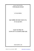 Luận văn đặc điểm truyện ngắn của vũ xuân tửu