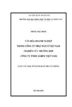 Văn hóa doanh nghiệp trong công ty nhật bản ở việt nam (nghiên cứu trường hợp công ty tnhh agrex việt nam)​