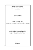 Quản lý nhân lực tại trường đại học ngoại thương hà nội