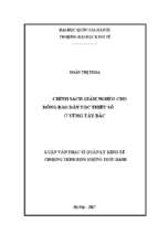 Chính sách giảm nghèo cho đồng bào dân tộc thiểu số ở vùng tây bắc