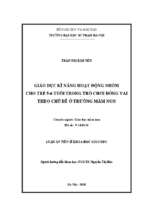 Giáo dục kĩ năng hoạt động nhóm cho trẻ 5 6 tuổi trong trò chơi đóng vai theo chủ đề ở trường mầm non