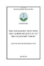 Phân tích danh mục thuốc trúng thầu tại bệnh viện quân y 7b   cục hậu cần quân khu 7 năm 2017