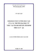 đảm bảo chất lượng đào tạo của các trường đại học tư thục tại thành phố hồ chí minh theo aun qa