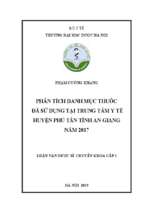 Phân tích danh mục thuốc  đã sử dụng tại trung tâm y tế huyện phú tân tỉnh an giang  năm 2017