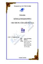 Kế hoạch marketing trung tâm anh ngữ thiếu nhi ila