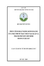 Phân tích hoạt động kinh doanh của nhà thuốc bảo trân tại quận 12, thành phố hồchí minh trong năm 2017