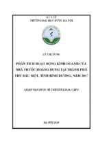 Phân tích hoạt động kinh doanh của nhà thuốc hoàng dung tại thành phố thủ dầu một, tỉnh bình dương, năm 2017