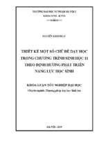 Thiết kế một số chủ đề dạy học trong chương trình sinh học 11 theo định hướng phát triển năng lực học sinh​