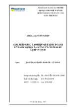 Giải pháp nâng cao hiệu quả kinh doanh lữ hành nội địa tại công ty cổ phần du lịch vntour​