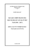 Hậu quả chiến tranh hóa học do hoa kỳ gây ra ở việt nam (1961   2017)​