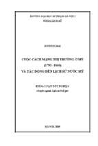 Cuộc cách mạng thị trường ở mỹ (1793  1860) và tác động đến lịch sử nước mỹ