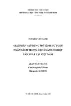 Giải pháp vận dụng mô hình dự toán ngân sách trong các doanh nghiệp sản xuất tại việt nam​