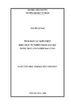 Tích hợp các kiến thức khoa học tự nhiên trong dạy học trồng trọt, lâm nghiệp đại cương