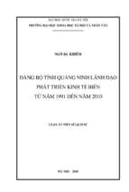 đảng bộ tỉnh quảng ninh lãnh đạo phát triển kinh tế biển từ năm 1991 đến năm 2010​