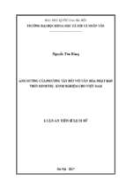 ảnh hưởng của phương tây đối với văn hóa nhật bản thời minh trị   kinh nghiệm cho việt nam​