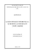 Lao động việt nam lưu trú diện visa d 4 1 tại thị trường lao động hàn quốc   vấn đề và giải pháp