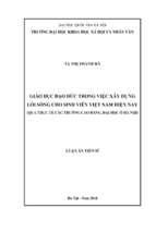 Giáo dục đạo đức trong việc xây dựng lối sống cho sinh viên việt nam hiện nay​