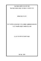 Tư tưởng giáo dục của jiddu krishnamurti và ý nghĩa hiện thời của nó​