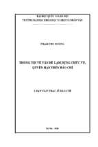 Thông tin về vấn đề lạm dụng chức vụ, quyền hạn trên báo chí