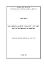 Sản phẩm và dịch vụ thông tin   thư viện tại trường đại học hải phòng​